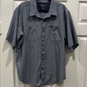 NWOT Orvis Men's Navy Short Sleeve Button Down Shirt